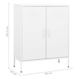 Vidaxl Storage Cabinet White 80X35X101.5 Cm Steel - thumbnail 9