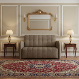 Viva Grand Ii Upholstered Living Room Sofa Bed With Wooden Legs Wave Spring Frame Bedding Storage 85X125X98Cm Capuccino - thumbnail 2