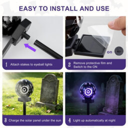Amorly 2 Pack Solar Halloween Lights Outdoor,halloween Decorations Outdoor, Ip65 Waterproof, Decor For Garden/yard/patio/lawn/pathway - thumbnail 7