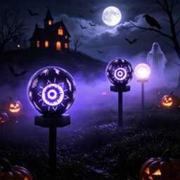 Amorly 2 Pack Solar Halloween Lights Outdoor,halloween Decorations Outdoor, Ip65 Waterproof, Decor For Garden/yard/patio/lawn/pathway - thumbnail 1