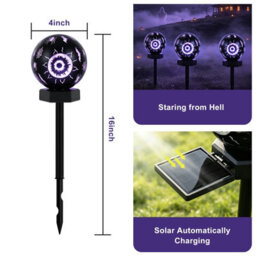 Amorly 2 Pack Solar Halloween Lights Outdoor,halloween Decorations Outdoor, Ip65 Waterproof, Decor For Garden/yard/patio/lawn/pathway - thumbnail 2
