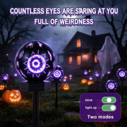 Amorly 2 Pack Solar Halloween Lights Outdoor,halloween Decorations Outdoor, Ip65 Waterproof, Decor For Garden/yard/patio/lawn/pathway - thumbnail 3