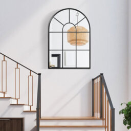Homcom Modern Arched Window Wall Mirror For Living Room Bedroom, 91X60Cm, Black - thumbnail 7