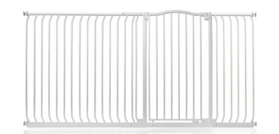 Bettacare Extra Tall Curved Top Dog Gate, 198Cm - 207Cm, Matt White, Extra Tall 100Cm In Height, Pressure Fit Pet Gate - image 1
