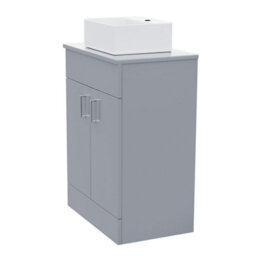 Nes Home Onken 500mm Grey Vanity Cabinet And Small Rectangle Counter Top Basin Unit - thumbnail 7