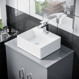 Nes Home Onken 500mm Grey Vanity Cabinet And Small Rectangle Counter Top Basin Unit - thumbnail 3