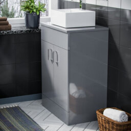 Nes Home Onken 500mm Grey Vanity Cabinet And Small Rectangle Counter Top Basin Unit - thumbnail 5