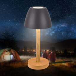 Briloner Led Table Lamp Rechargeable Light Dimmable Cordless Touch Ip44 Warm White Wood Anthracite - thumbnail 2