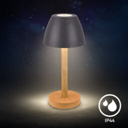 Briloner Led Table Lamp Rechargeable Light Dimmable Cordless Touch Ip44 Warm White Wood Anthracite - thumbnail 6