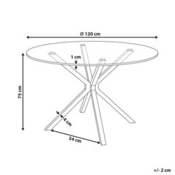 Beliani Dining Table Meston Black 120 Cm 120 Cm Tempered Glass - thumbnail 3