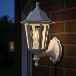 Eglo Olgiata-E Plastic Classic Outdoor Wall Light, White - thumbnail 1