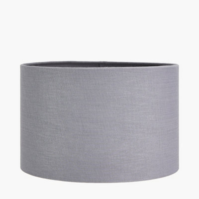 Pacific Lifestyle 30Cm Grey Self Lined Linen Drum Table Lampshade Modern Cylinder Lamp Shade Only - image 1