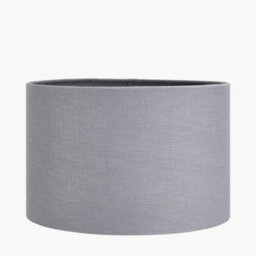 Pacific Lifestyle 30Cm Grey Self Lined Linen Drum Table Lampshade Modern Cylinder Lamp Shade Only