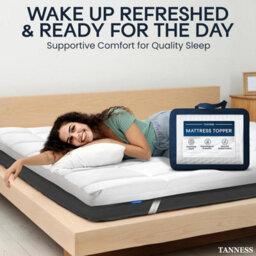 Tanness King Size Mattress Topper 150 X 200 X 10Cm - Soft Quilted Microfibre - Breathable Topper With Elastic Straps - thumbnail 7