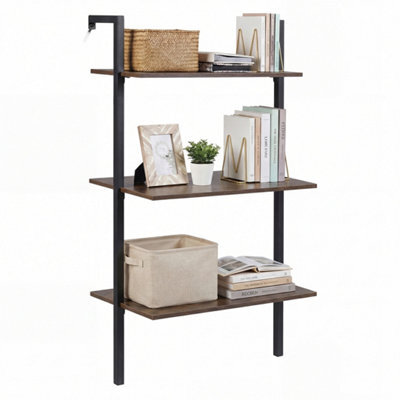 3-Tier Industrial Wall Mounted Shelves Wooden Floating Shelving Unit - image 1