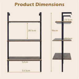 3-Tier Industrial Wall Mounted Shelves Wooden Floating Shelving Unit - thumbnail 2