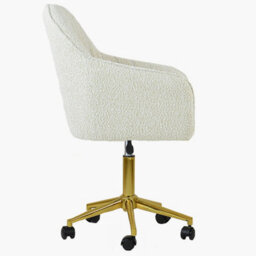 Lakeland Furniture Lule Cream Boucle Gold Base Office Chair - thumbnail 3