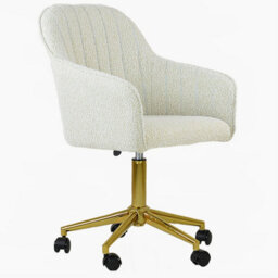 Lakeland Furniture Lule Cream Boucle Gold Base Office Chair - thumbnail 2