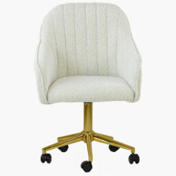 Lakeland Furniture Lule Cream Boucle Gold Base Office Chair