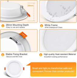 2Pack 2.5In Recessed Led Downlights, 5W 4000K Neutral White, 75mm Cut-Out Ceiling Spot Lights For Bathroom,living Room And Hallway - thumbnail 4