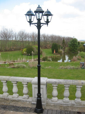 Garden Market Place Lighting-Victorian Style Triple Headed Garden Lamp Post 2.2M - image 1