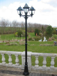 Garden Market Place Lighting-Victorian Style Triple Headed Garden Lamp Post 2.2M - thumbnail 1