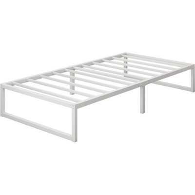 Modern Minimalist Small Single Metal Bed Frame With Slatted Base - image 1
