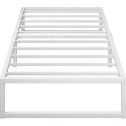 Modern Minimalist Small Single Metal Bed Frame With Slatted Base - thumbnail 5
