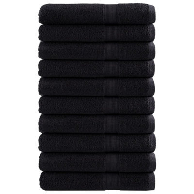 Berkfield Premium Towels Solund 10 Pcs Black 100X200 Cm 600 Gsm - image 1