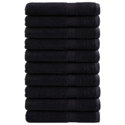 Berkfield Premium Towels Solund 10 Pcs Black 100X200 Cm 600 Gsm - thumbnail 1