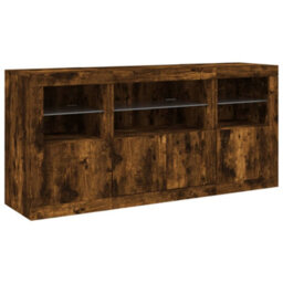 Berkfield Sideboard With Led Lights Smoked Oak 142.5X37X67 Cm - thumbnail 5