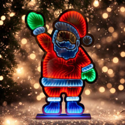 Trendi 60Cm Led Infinity Mirror Light 3D Illusion Lamp With Wooden Base, Double Sided Decor (Santa) - thumbnail 3