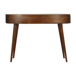 Wyld Haus Parma Chestnut Mango Wood Wave Writing Desk 2 Drawers - thumbnail 9