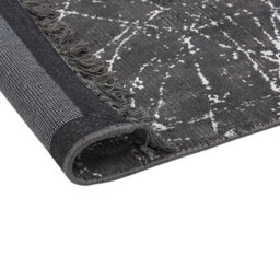 Beliani Rug Hanli Dark Grey 140 X 200 Cm Viscose - thumbnail 6