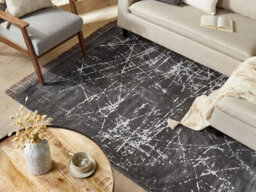 Beliani Rug Hanli Dark Grey 140 X 200 Cm Viscose - thumbnail 2