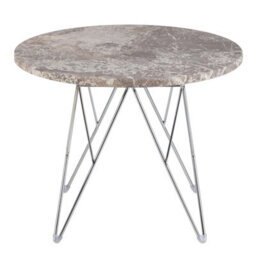 Furniture To Go Prunus Round Side Table  With Grey-Brown Marble Top - thumbnail 2