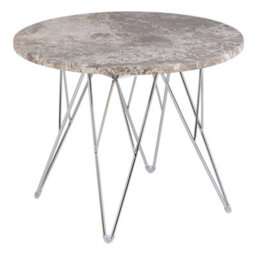 Furniture To Go Prunus Round Side Table  With Grey-Brown Marble Top