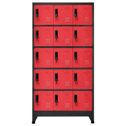 Berkfield Modern Locker Cabinet Anthracite And Red 90X40X180 Cm Steel