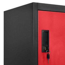Berkfield Modern Locker Cabinet Anthracite And Red 90X40X180 Cm Steel - thumbnail 7