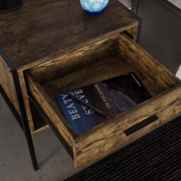 Lassic Vida Designs Brooklyn Dark Wood 1 Drawer Bedside Cabinet (H)500mm (W)430mm (D)400mm - thumbnail 4
