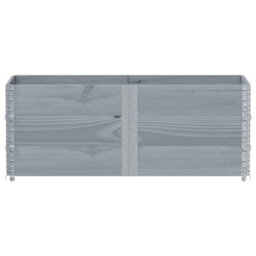 Berkfield Garden Planter Grey 150X50 Cm Solid Wood Pine - thumbnail 3