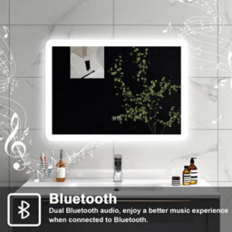 Sline 600X800mm Blue-White Dual-Color Bathroom Led Mirror With Bluetooth, Shaver Socket, Anti-Fog, And Memory Function - thumbnail 4