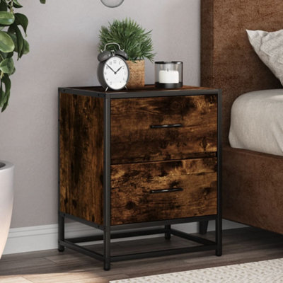 Berkfield Bedside Cabinets 2 Pcs Smoked Oak 40X31X50 Cm Engineered Wood - image 1