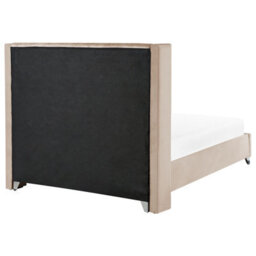 Beliani Bed Velvet Lubbon 160 X 200 Cm (Eu King Size) Beige - thumbnail 5