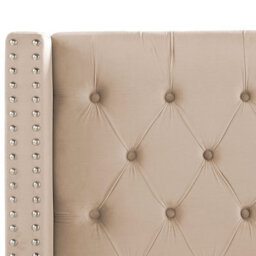 Beliani Bed Velvet Lubbon 160 X 200 Cm (Eu King Size) Beige - thumbnail 9