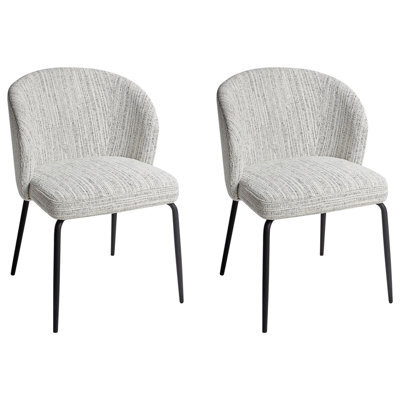 Beliani Set Of 2 Dining Chairs Zana Fabric White - image 1