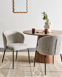 Beliani Set Of 2 Dining Chairs Zana Fabric White - thumbnail 2