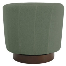Living And Home Green Sherpa Fleece Upholstered Swivel Chair With Wooden Base - thumbnail 6