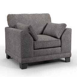 Furnishings For Less UK Hilliard Fullback Fabric 3 Piece Sofa Suite Grey - thumbnail 4