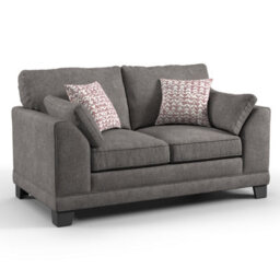 Furnishings For Less UK Hilliard Fullback Fabric 3 Piece Sofa Suite Grey - thumbnail 3